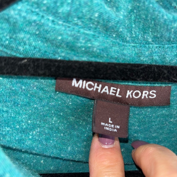 Michael Kors large speckled Aqua Polo Shirt - Picture 5 of 7